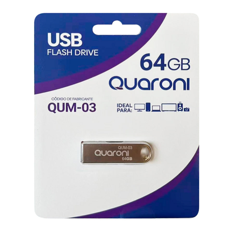 MEMORIA QUARONI 64GB USB METALICA USB 2.0 COMPATIBLE CON ANDROID/WINDOWS/MAC MEMORIA QUARONI 64GB USB METALICA USB 2.0 COMPATIBLE CON ANDROID/WINDOWS/MAC